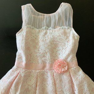 Girls size 12  Pink Lace Party Flower Girl Easter Birthday Dress